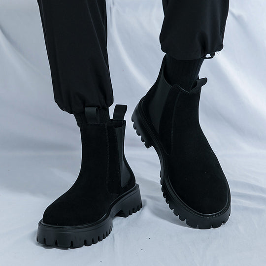 Damen Modische Chelsea-Stiefel mit rutschfester Sohle und elastischen Einsätzen EB