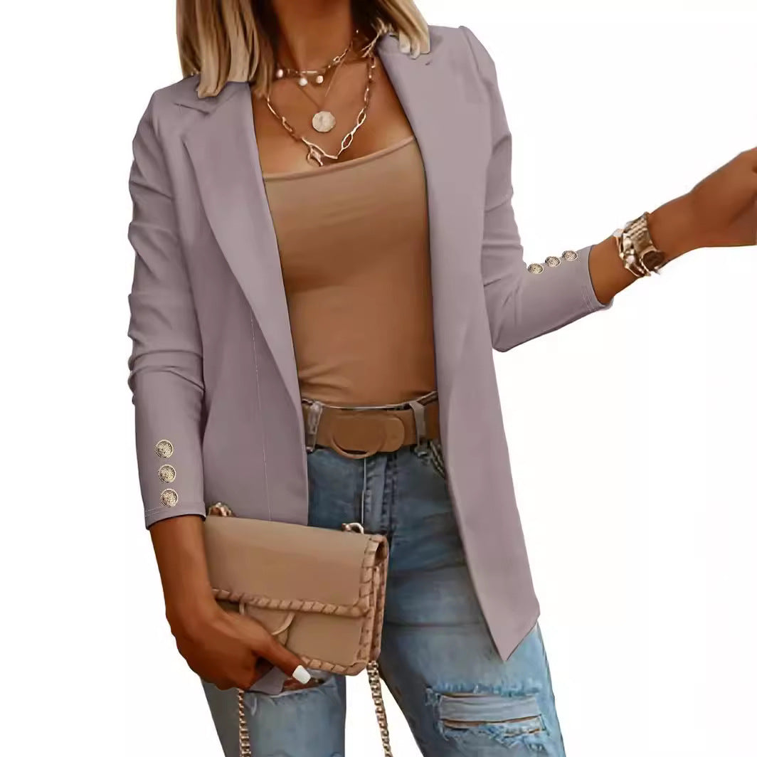 Damen Elegante Blazerjacke mit modischen Knopfdetails EB