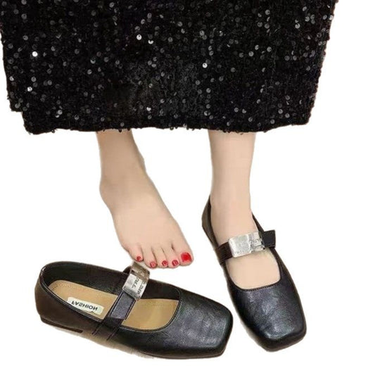 Damen Ballerinas mit modischer Riemchenverzierung EB