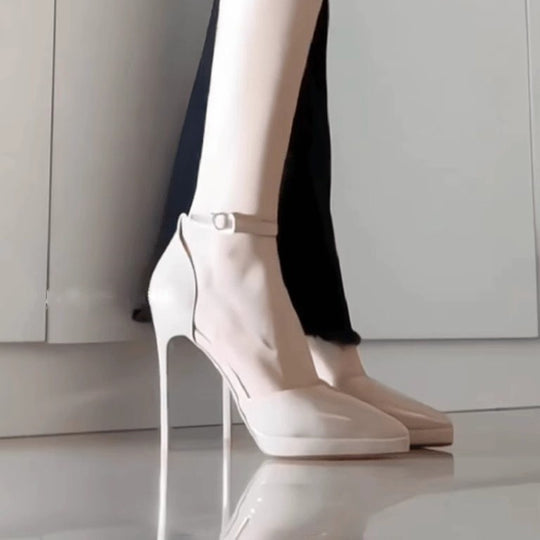 Damen Glamouröse Plateau-Pumps mit verstellbarem Knöchelriemen EB