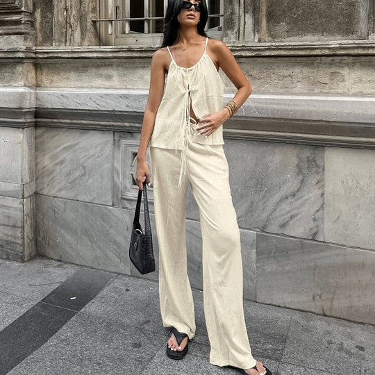 Damen luftiges Blusenkleid mit verstellbaren Trägern und Rüschendetails EB