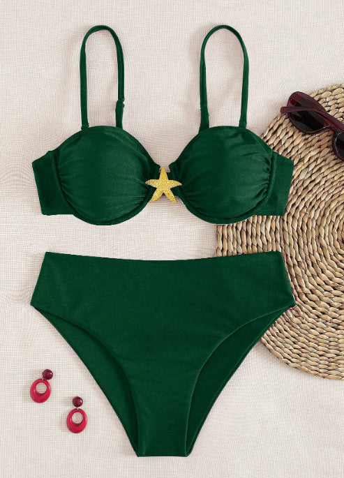 Damen Balconette-Bikini mit dekorativen Sternen EB
