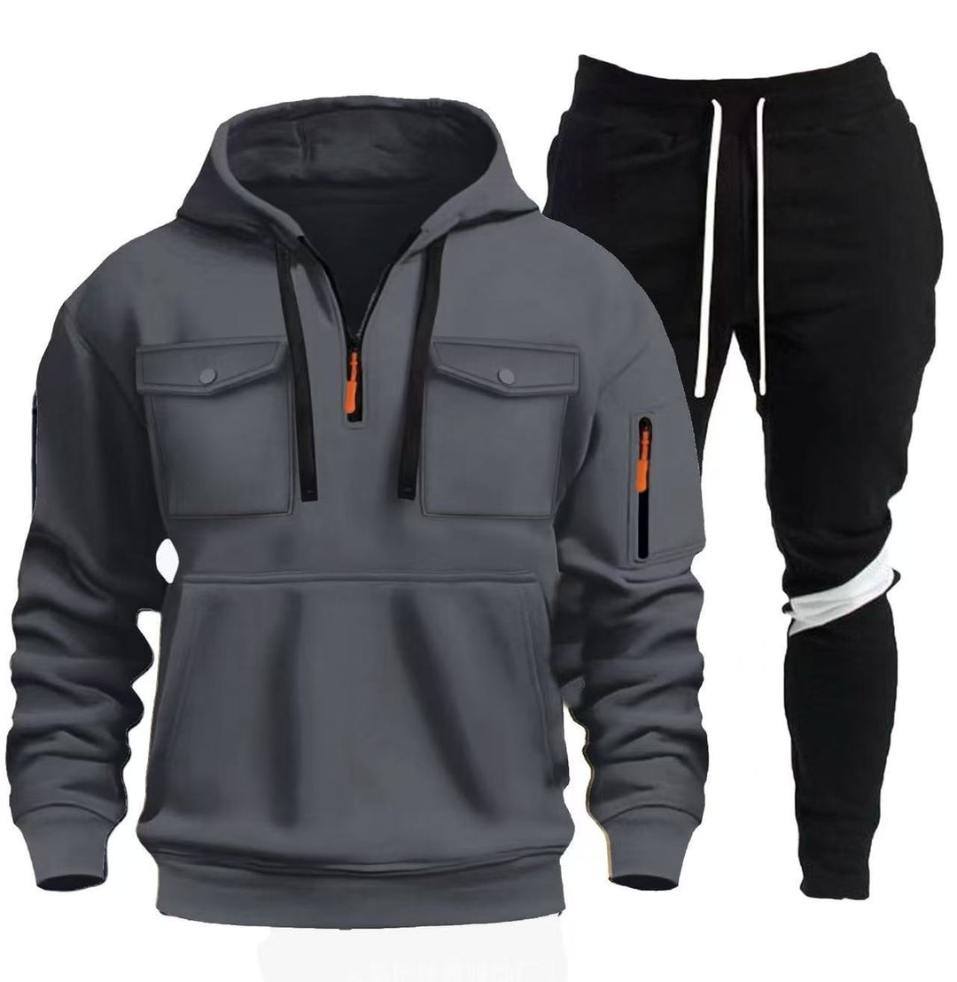 Herren praktische Kapuzenjacke mit Sporthose EB
