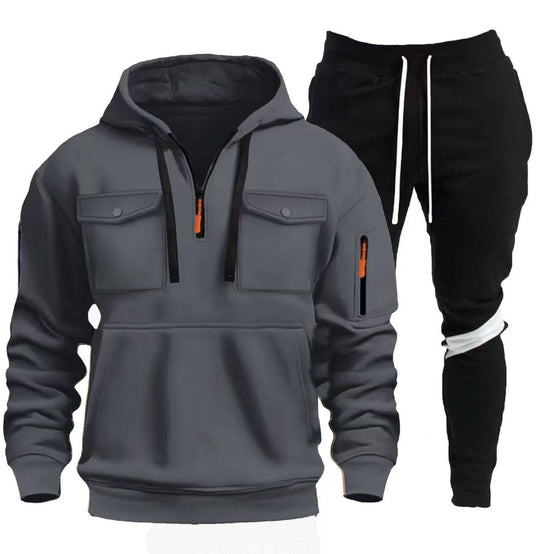Herren praktische Kapuzenjacke mit Sporthose EB