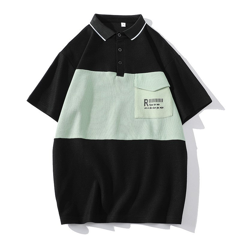 Herren Poloshirt mit modernem Schriftzug und praktischem Brusttaschen EB
