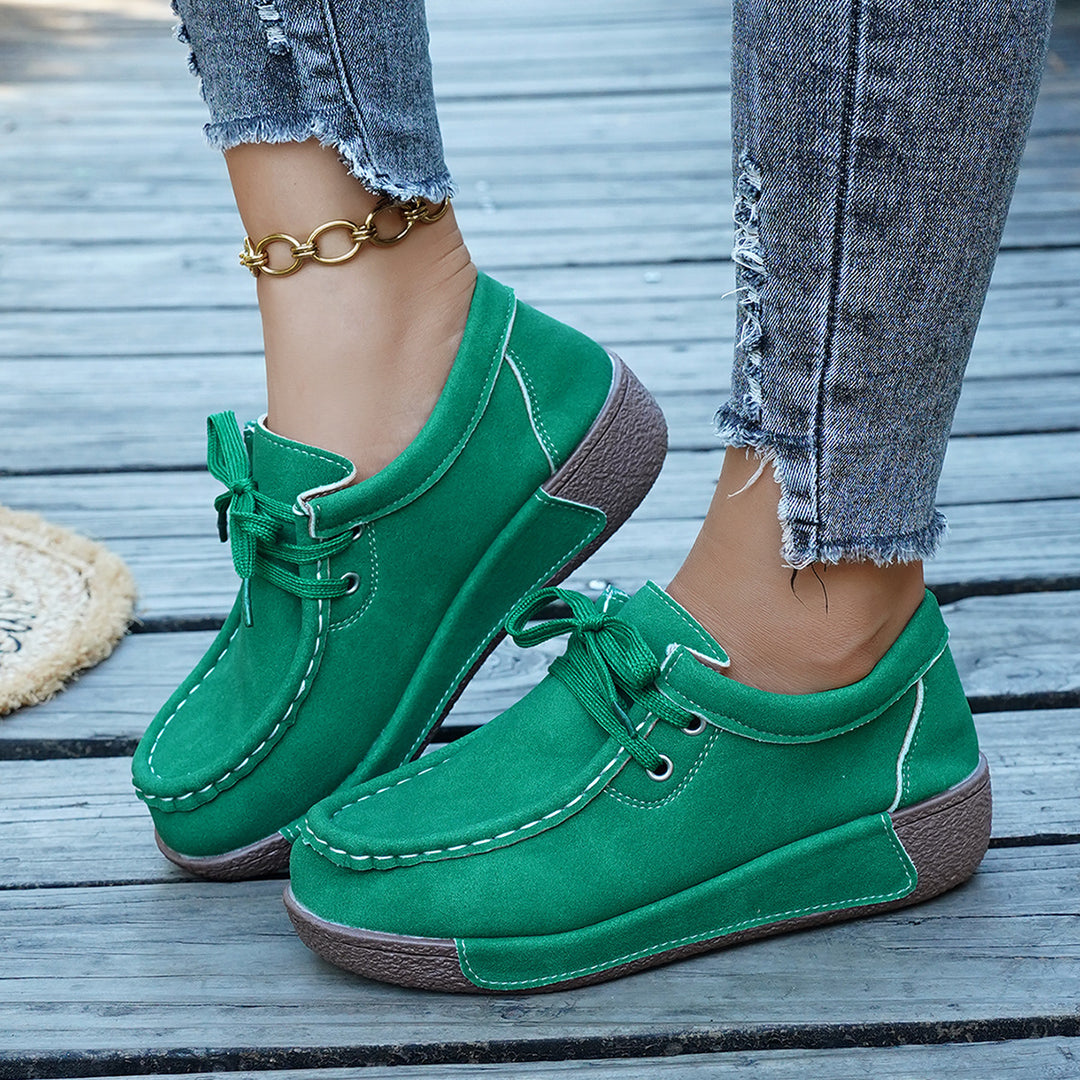 Damen komfortable Sneaker mit weichem Obermaterial und rutschfester Sohle EB
