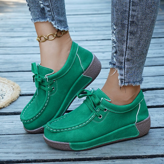 Damen komfortable Sneaker mit weichem Obermaterial und rutschfester Sohle EB
