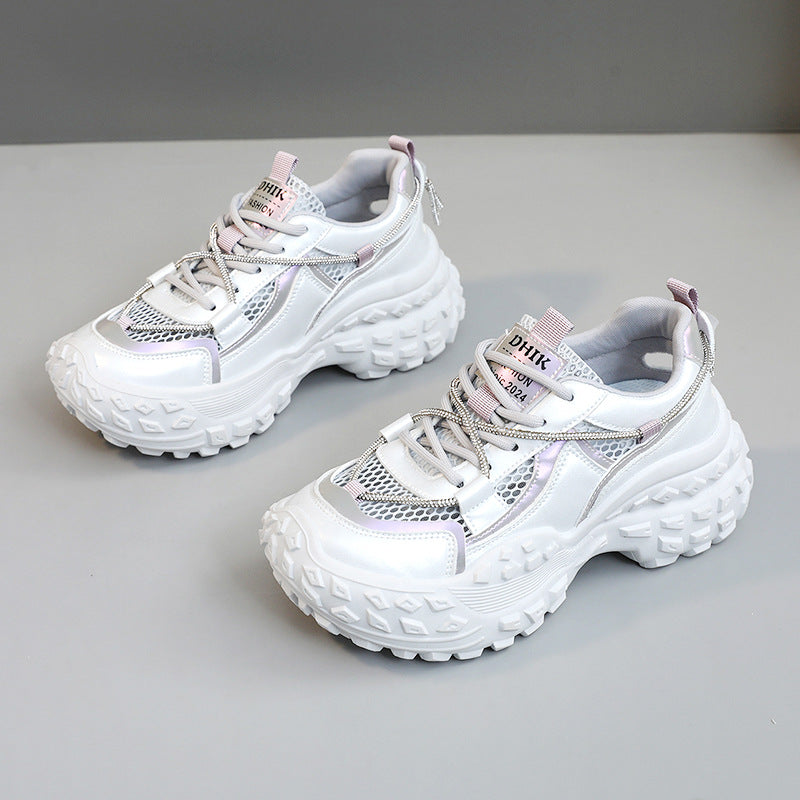 Damen bequeme und stylische Sneakers mit rutschfester Sohle und atmungsaktiver Mesh-Oberfläche EB