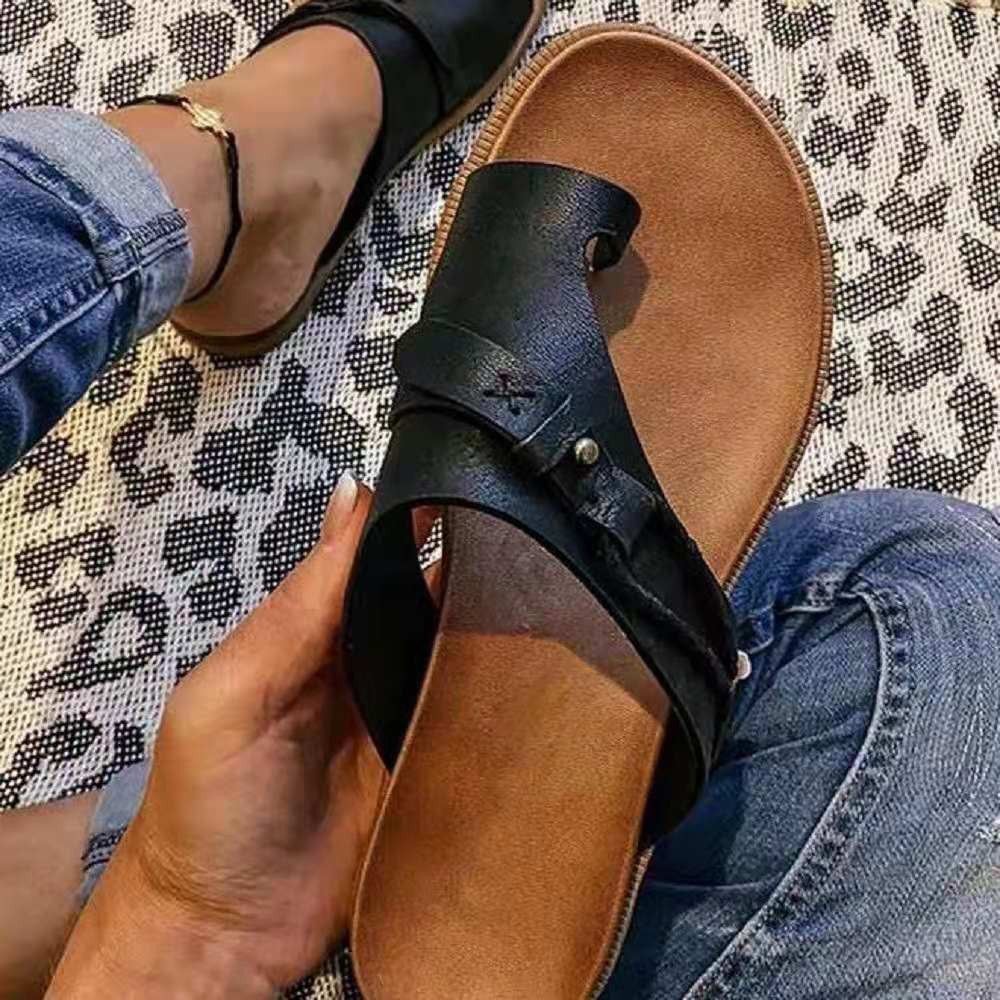 Damen Komfortable Riemchen-Pantoletten mit verstellbarem Riemendesign und anatomischem Fußbett EB