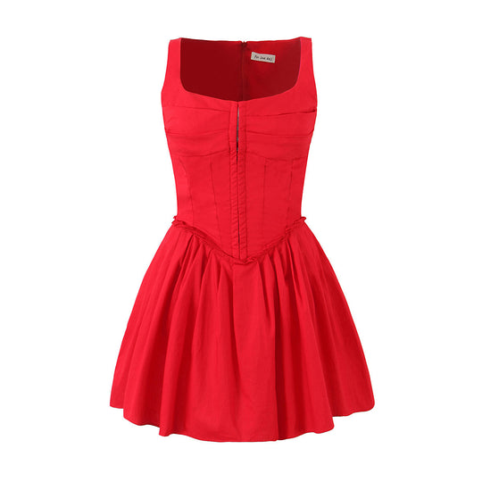 Damen elegantes Kleid mit A-Linien-Schnitt und edlen Rüschendetails EB