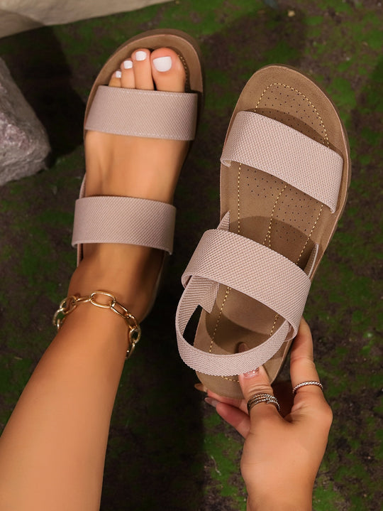 Damen modische Zehentrenner-Sandalen mit verstellbaren Riemen und anatomischer Fußbettung EB