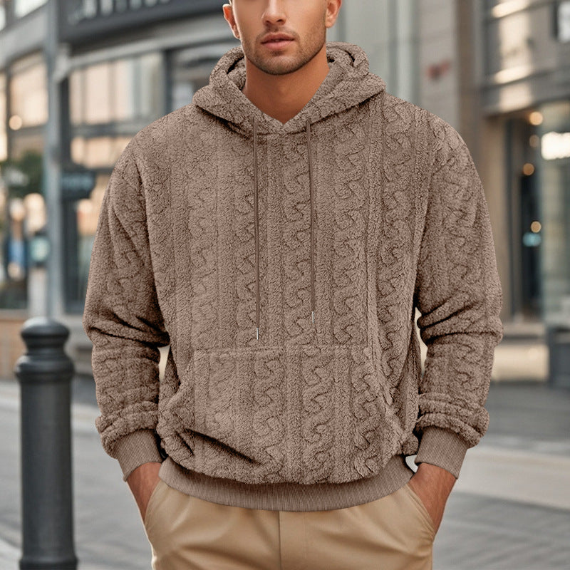Herren Fleece-Hoodie mit strukturiertem Design und praktischen Taschen EB