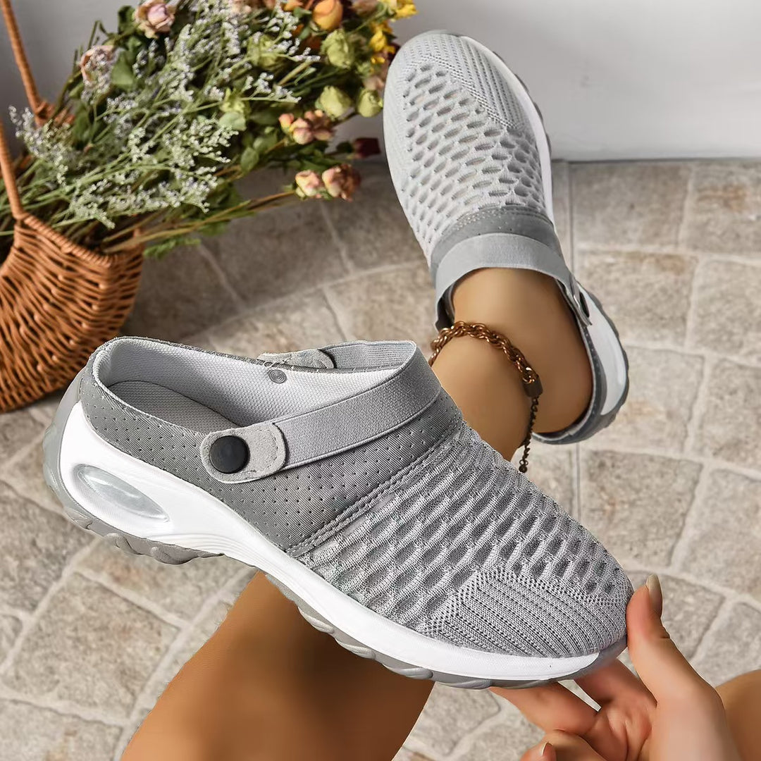 Damen Atmungsaktive Slip-On Freizeitschuhe mit elastischem Riemen EB
