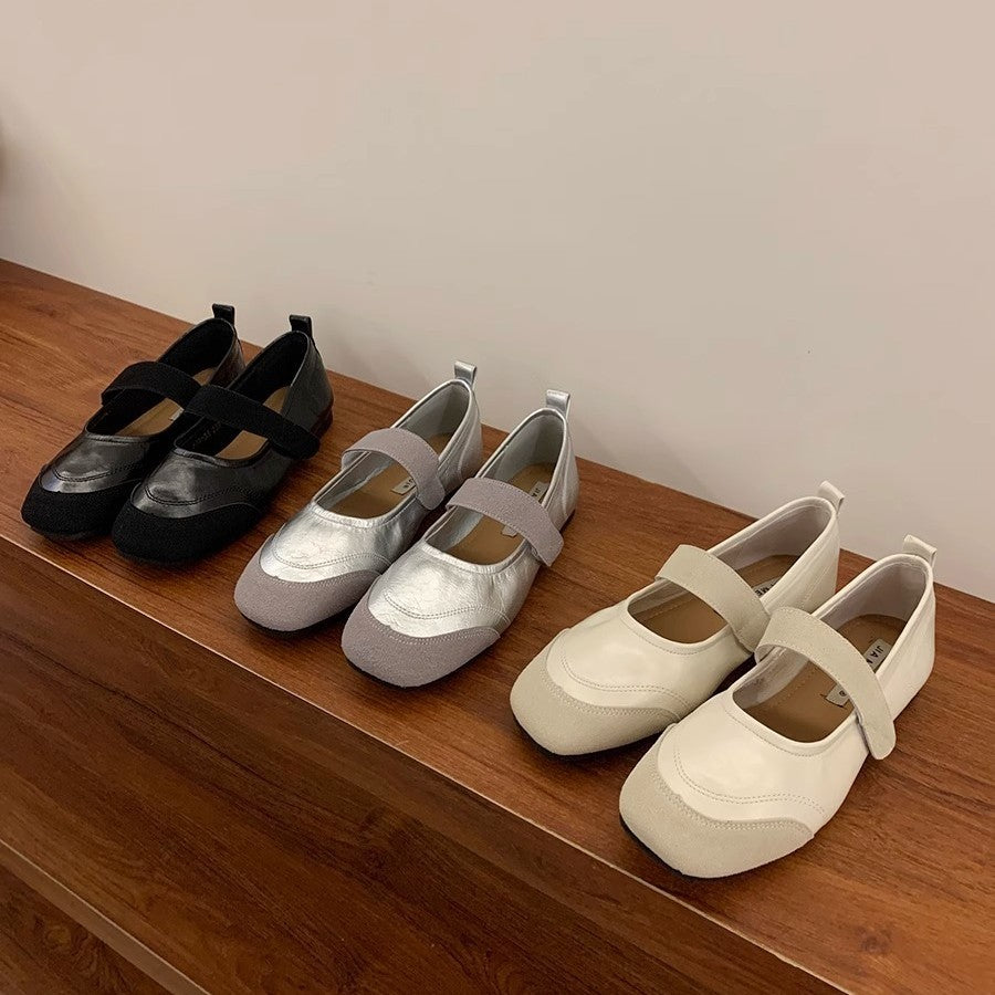 Damen Ballerina-Pumps mit verstellbarem Riemchen und elastischen Komfortsohle EB