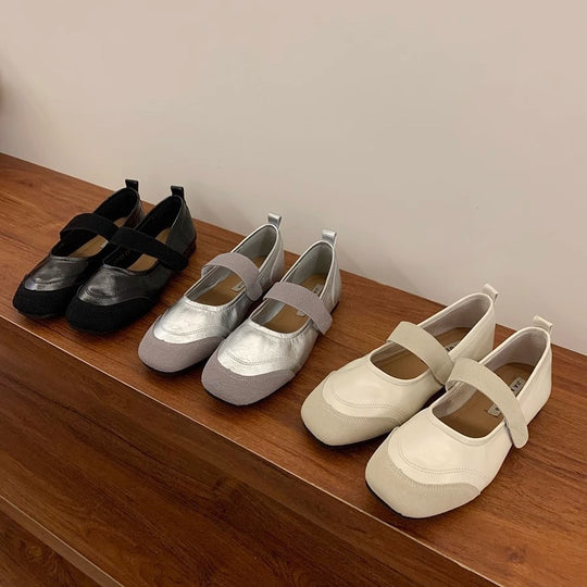 Damen Ballerina-Pumps mit verstellbarem Riemchen und elastischen Komfortsohle EB