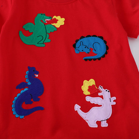 Jungen T-Shirt mit bunten Dinosaurierapplikationen EB