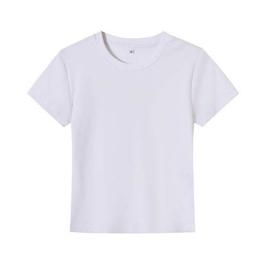 Damen Basic T-Shirt mit Rundhalsausschnitt und atmungsaktivem Material EB
