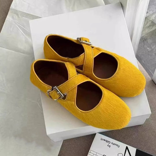 Damen Ballerinas mit elegantem Schnallenakzent und weich gepolsterter Innensohle EB