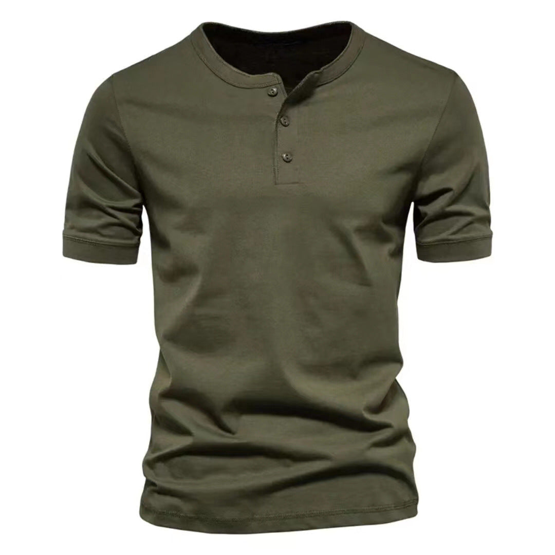 Herren Kurzarm-Henley-Shirt mit praktischer Knopfleiste und bequemer Passform EB
