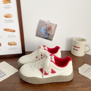 Damen Komfortable Sneakers mit dicker Gummisohle und atmungsaktiver Oberflächenstruktur EB