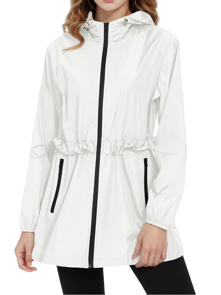 Damen Leichte Übergangsjacke mit verstellbarem Kordelzug und seitlichen Taschen EB