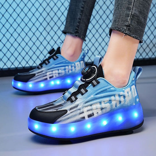 Damen LED Leuchtschuhe mit Rollerskate-Funktion und atmungsaktivem Obermaterial EB