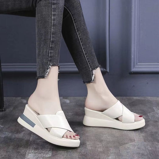 Damen Wedge-Pantoletten mit komfortablem Riemendesign EB