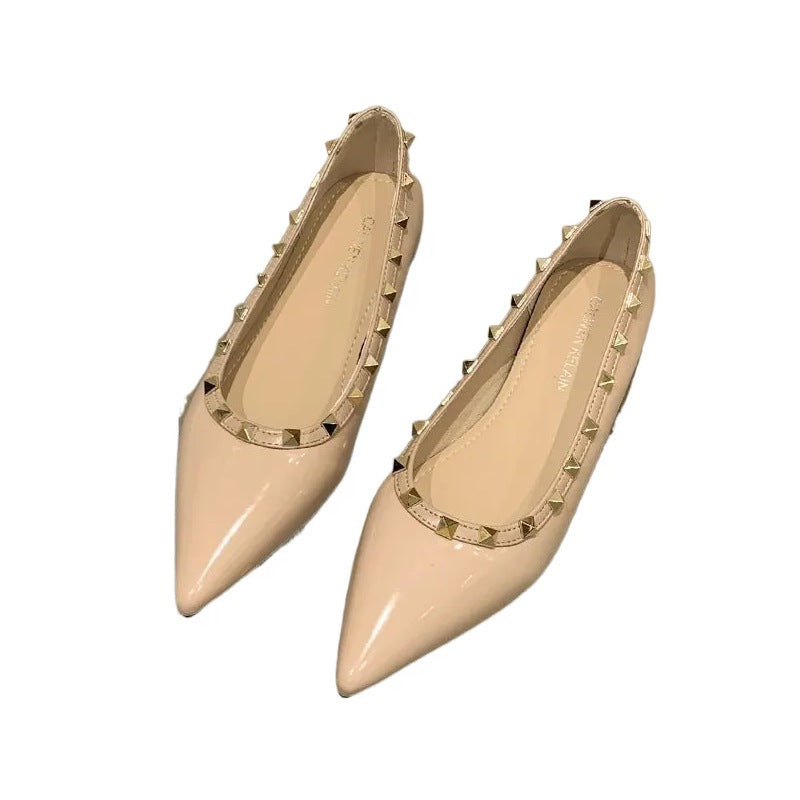 Damen elegante Ballerinas mit modischer Zierverzierung und schmaler Silhouette EB