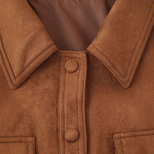 Damen modische Jacke im Vintage-Stil mit praktischen Taschen EB