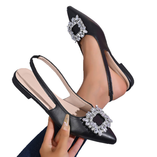 Damen elegante Slingback-Pumps mit funkelndem Strassdetail EB