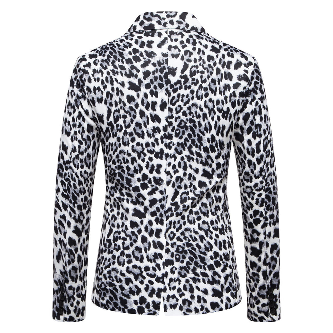Herren Designer-Blazer mit auffälligem Leopardenmuster und edlem Schnitt EB