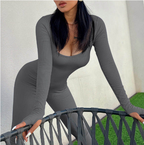 Damen Eleganter Langärmliger Body mit Figurbetontem Schnitt EB