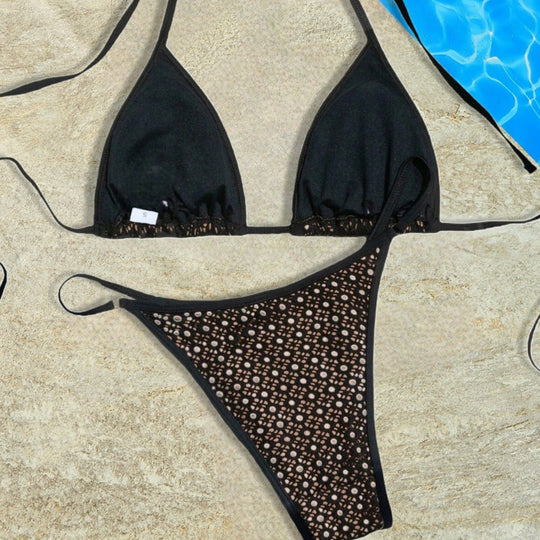 Damen Triangel-Bikini mit luftiger Spitzenoptik EB