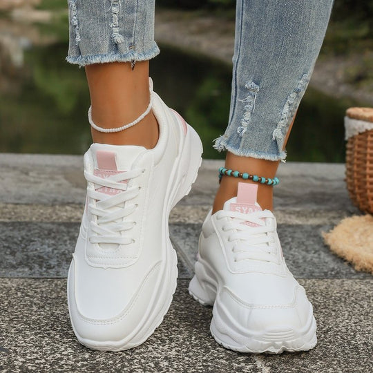 Damen modische Sneaker mit dicker profilierter Sohle und sportlichem Design EB