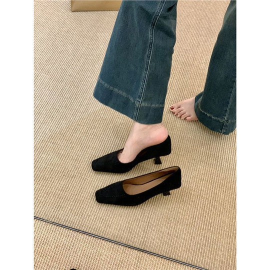 Damen elegante Ballerinas aus feinem Veloursleder EB