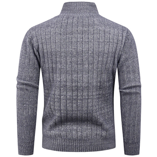 Herren eleganter Rollkragenpullover mit modernem Zopfdesign EB