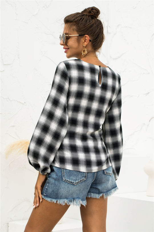 Damen Bluse mit Bindegürtel EB