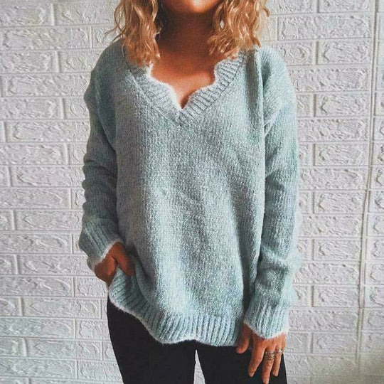 EB | Pullover - Damen Herbst Einfarbiger Lässiger Pullover