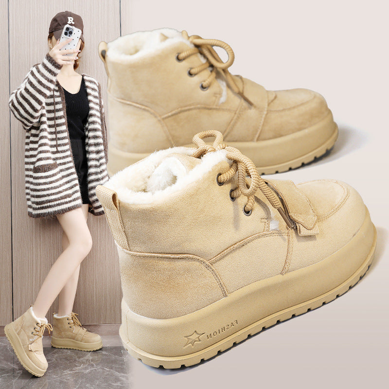 Damen modische gefütterte Winterstiefel mit rutschfester Sohle EB