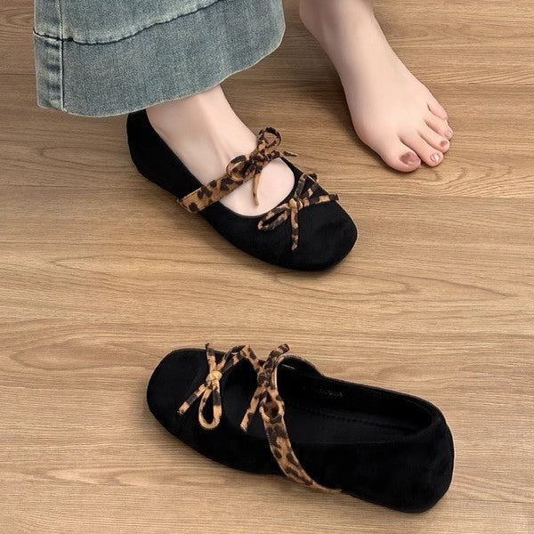 Damen Ballerinas mit süßem Katzenohren-Design und verspieltem Bindeband EB
