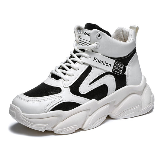 Damen modische High-Top Sneakers mit verstärktem Sohlenprofil und atmungsaktiver Obermaterialstruktur EB