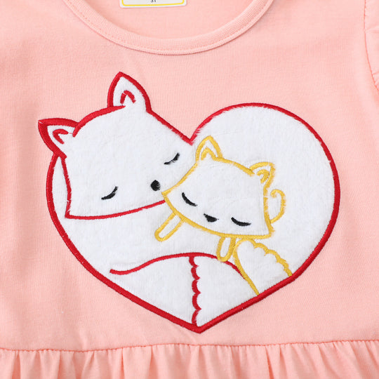 Mädchen Casual Kleid mit bezauberndem Tiermotiv EB