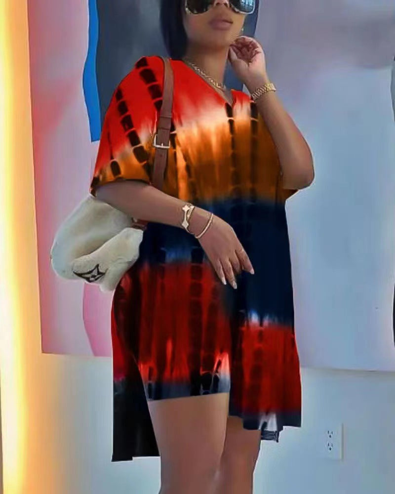 Damen lässiges Sommerkleid im einzigartigen Batikdesign EB