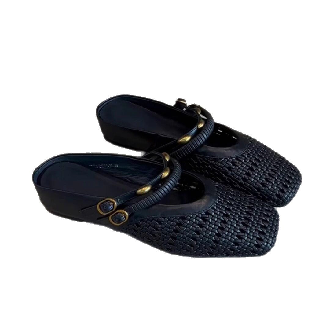 Damen elegante Sling-Pantoletten mit dekorativen Riemen und komfortablem Fußbett EB