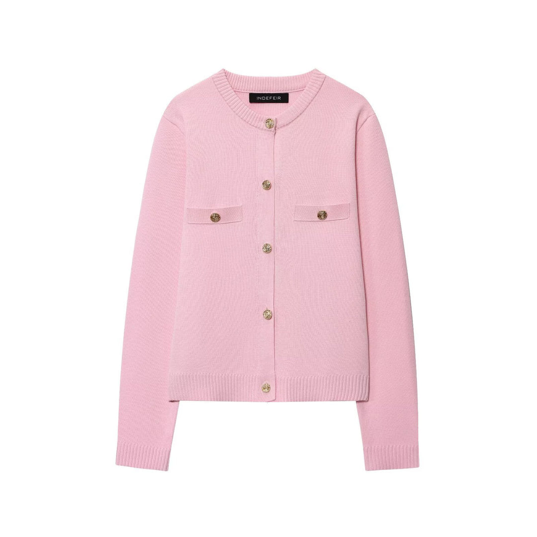 Damen Cardigan mit Knopfdetails und Brusttaschen EB