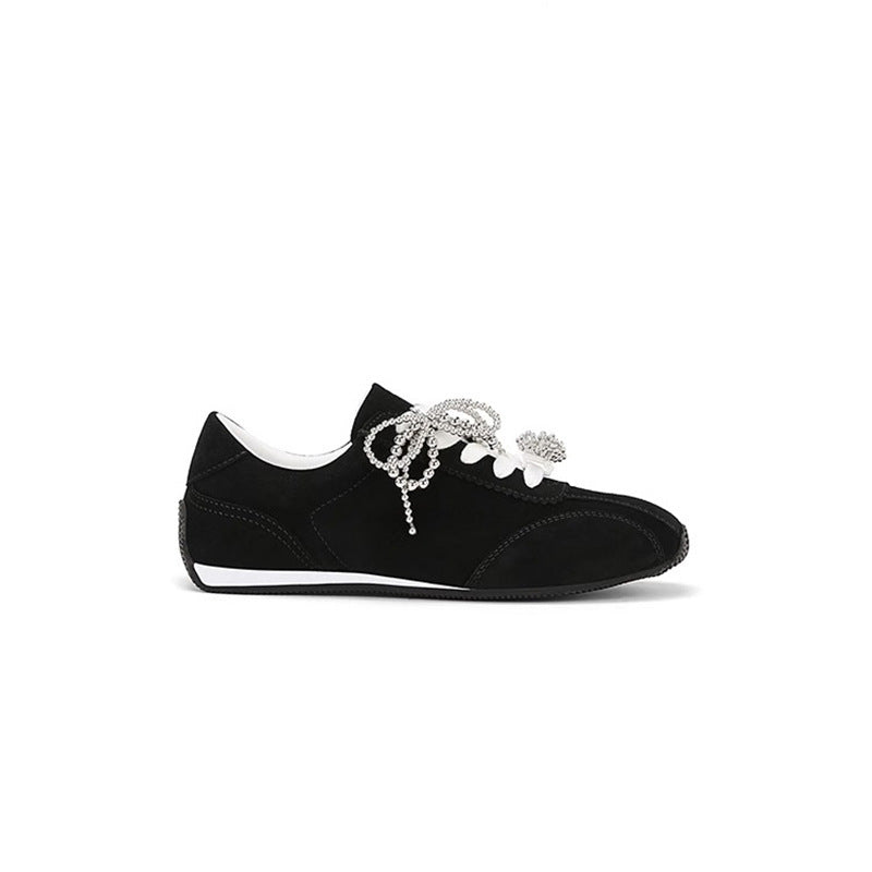 Damen Modische Sneakers mit funkelnden Ziersteinen EB