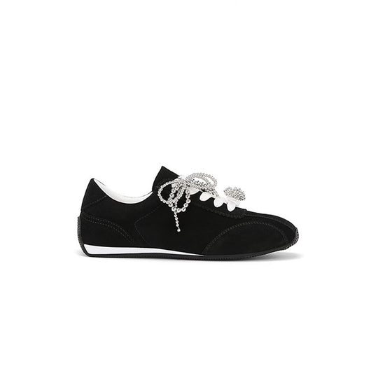 Damen Modische Sneakers mit funkelnden Ziersteinen EB