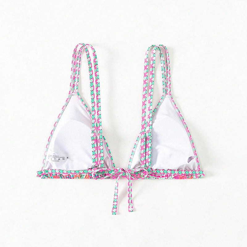 Damen Triangel-Bikini mit buntem Muster EB