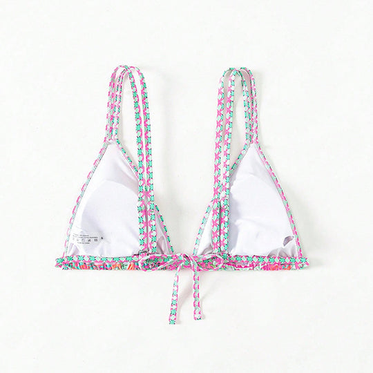 Damen Triangel-Bikini mit buntem Muster EB