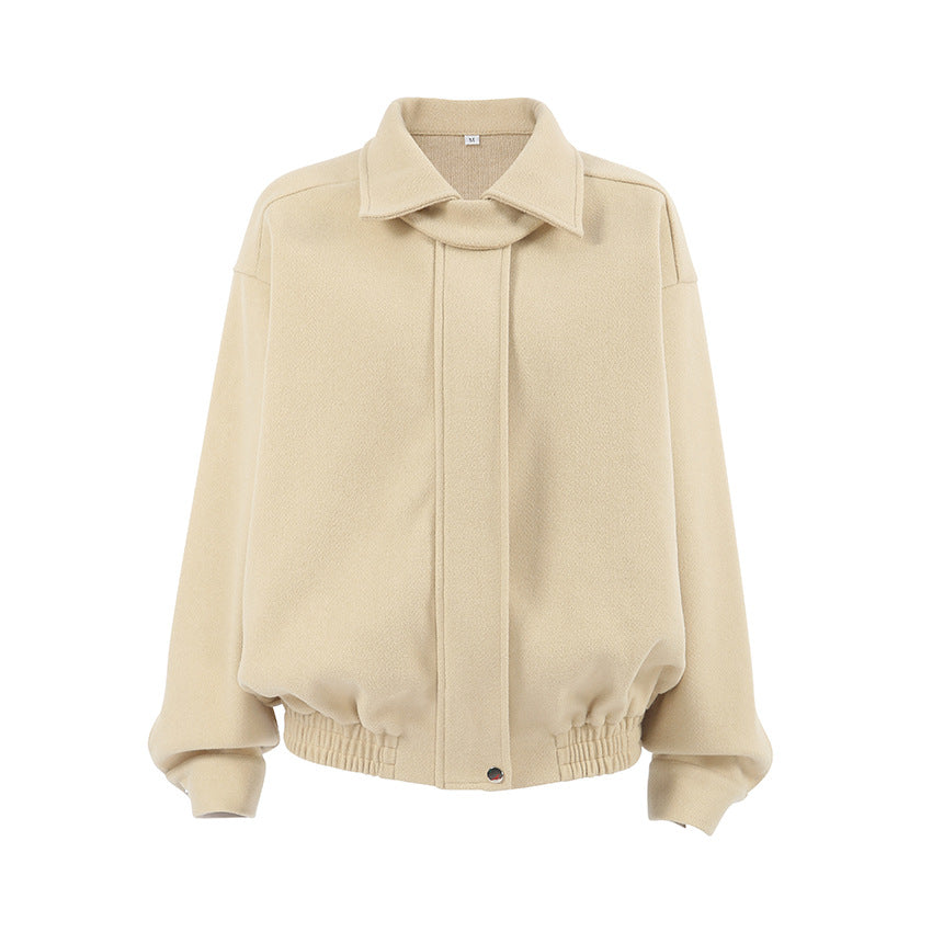 Damen Oversized Baumwolljacke mit Stehkragen und praktischen Taschen EB